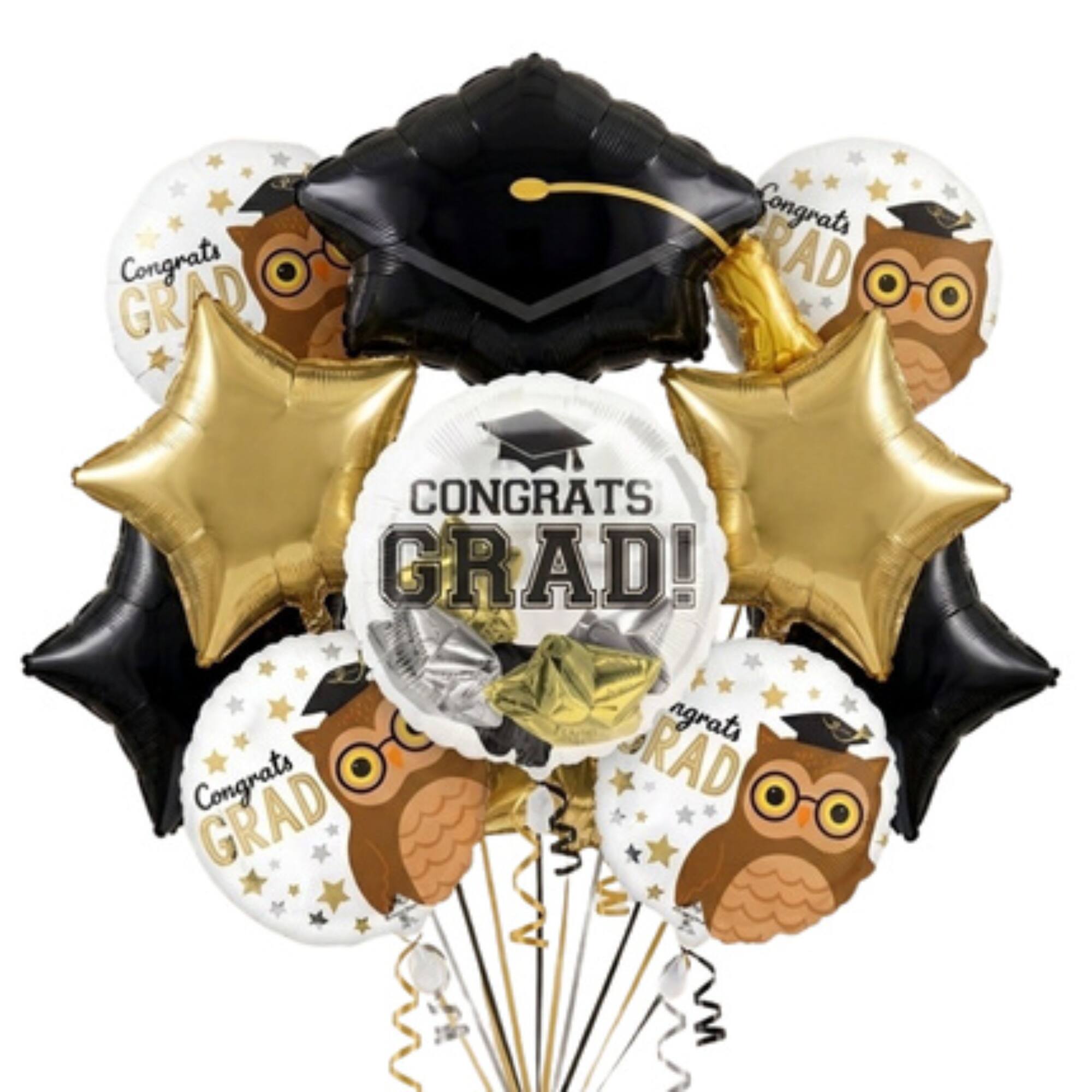 Congrats Grad Owl Foil Balloon Bundle